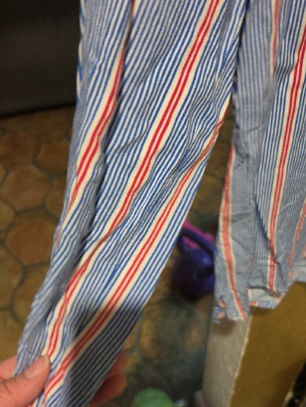 H&M Blue and Red Striped Button-Front Blouse - Picture 4 of 6